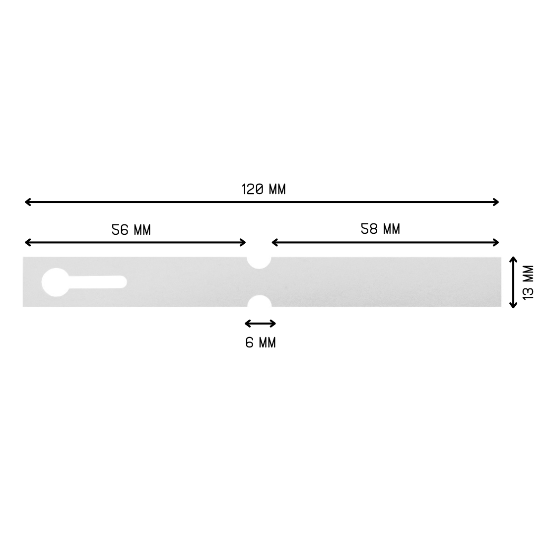 Étiquettes à boucle 120x13mm PVC, Blanc