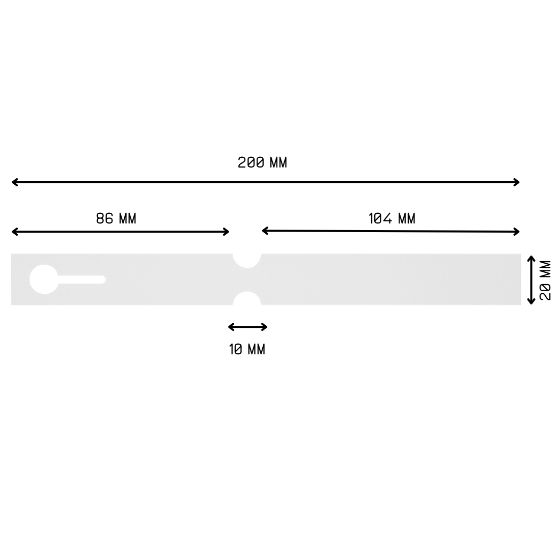 Étiquettes à boucle 200x20mm PVC