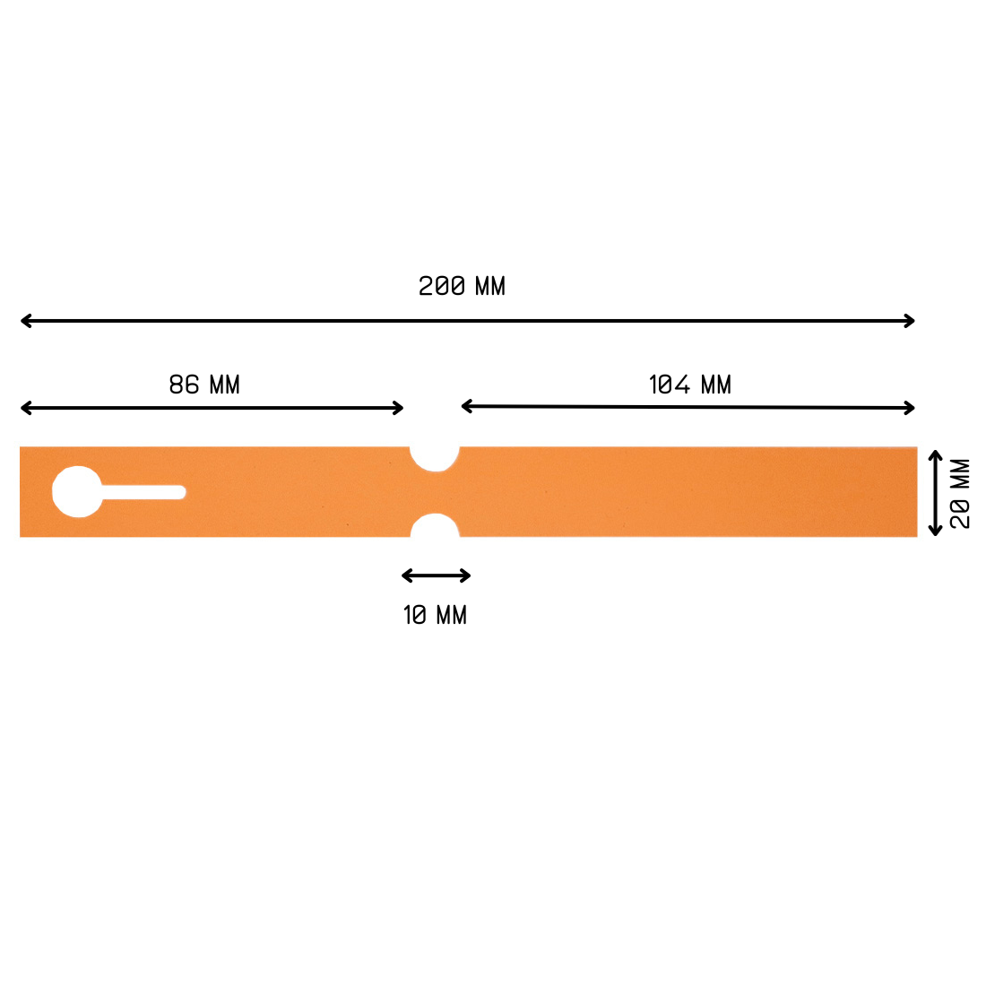 Loop lock labels 200x20mm PVC, Orange