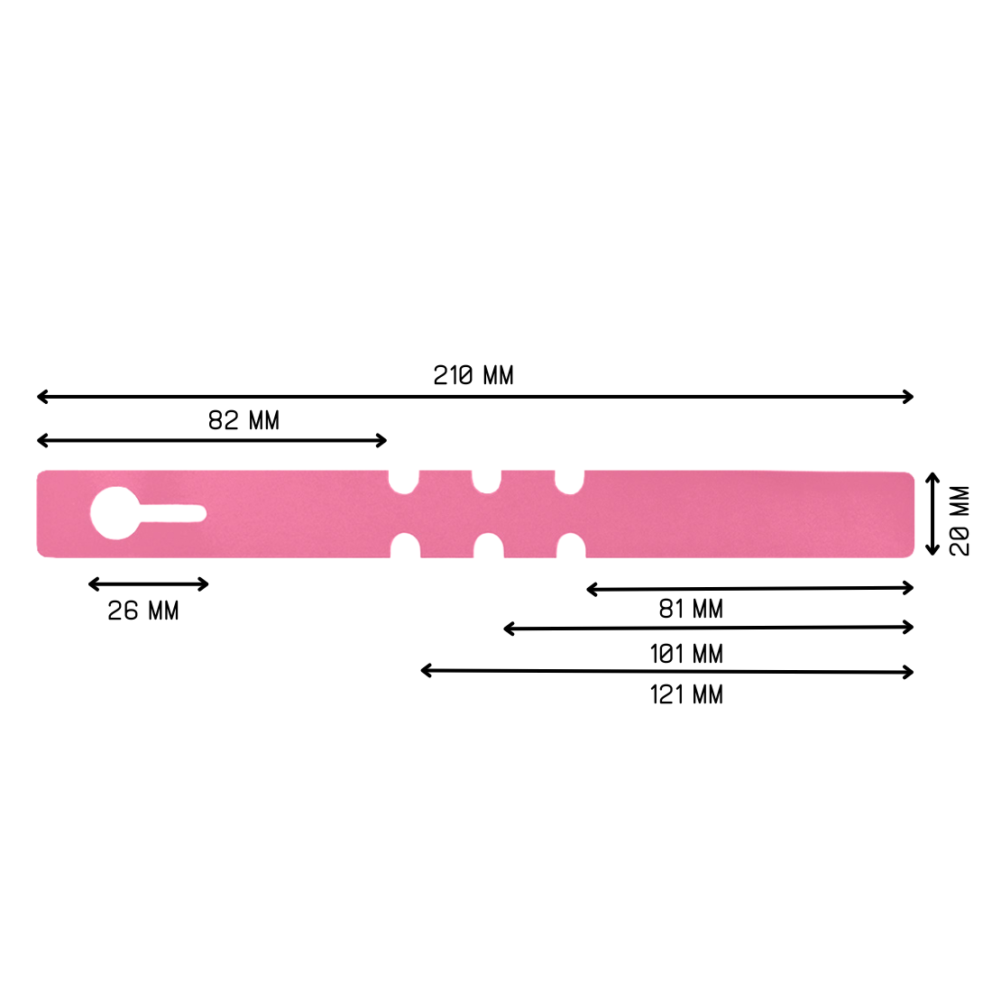 Étiquettes à boucle 210x20mm PVC, Rose