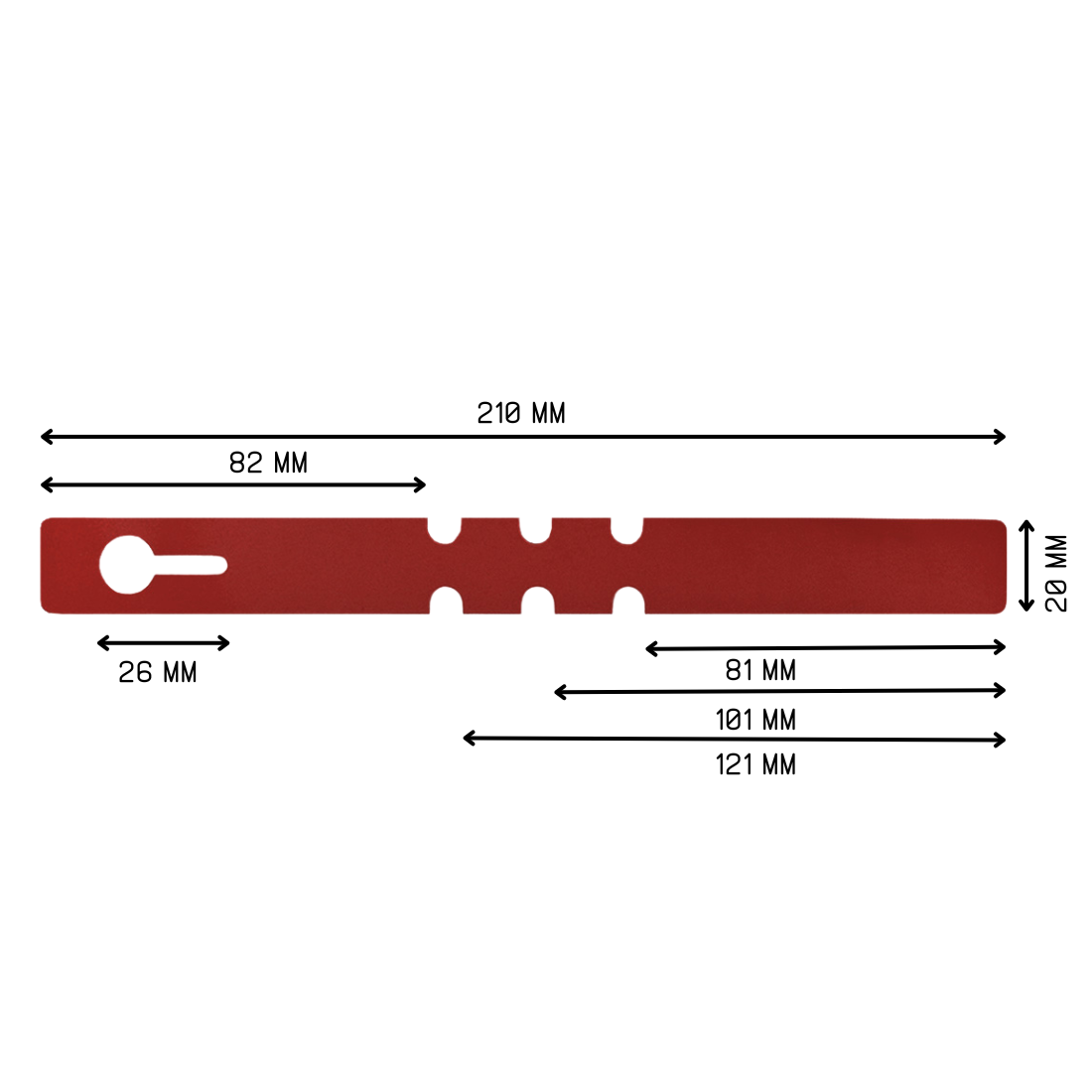 Schlaufenetiketten 210x20mm PVC, Rot