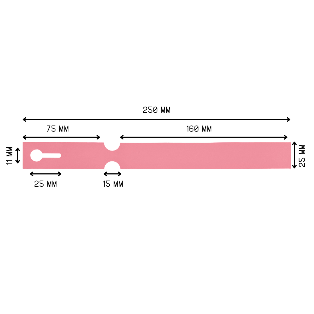 Loop lock labels 250x25mm HDPE