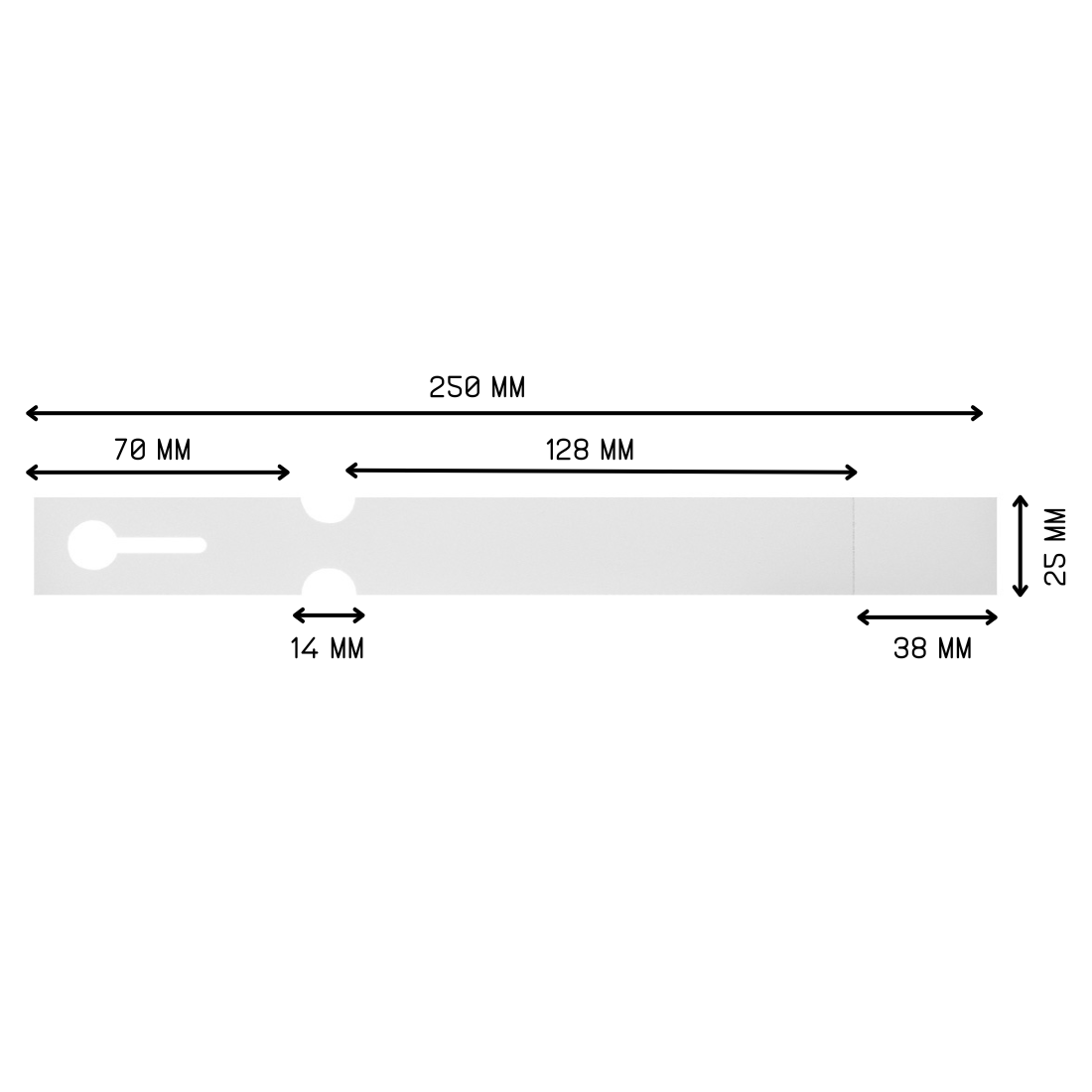 Loop lock labels 250x25mm PET