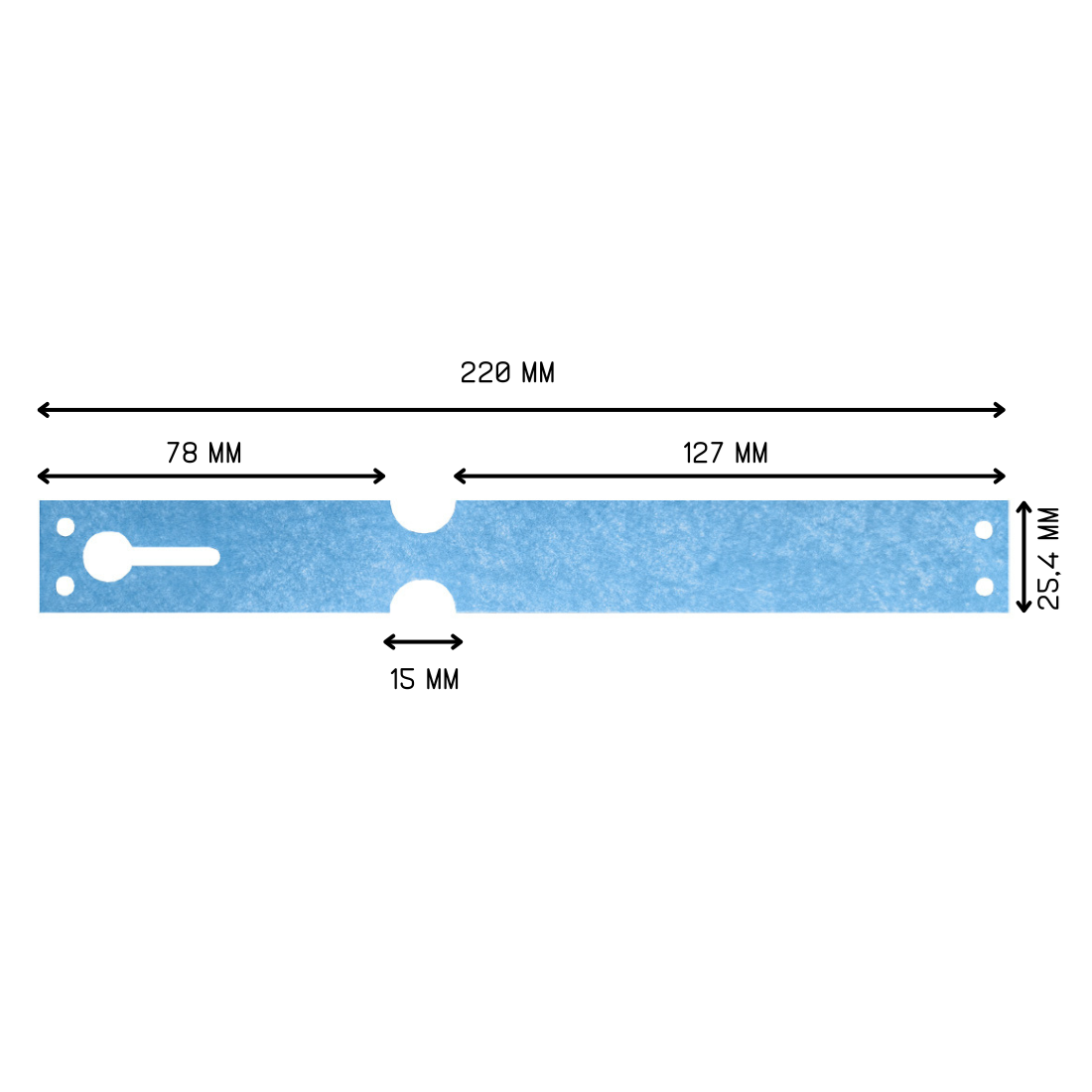 Loop lock labels 220x25,4mm Tyvek, Blue