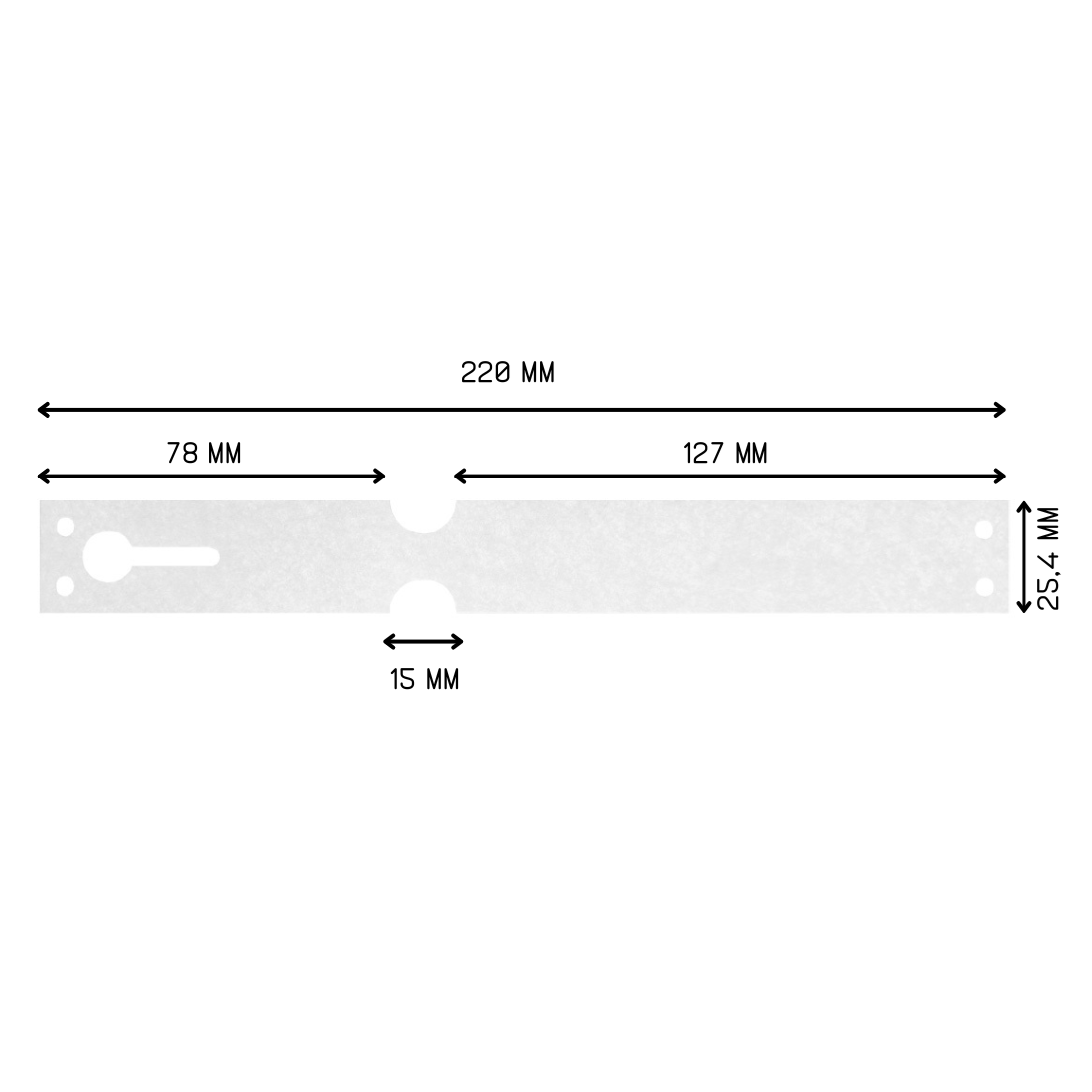 Loop lock labels 220x25,4mm Tyvek, White