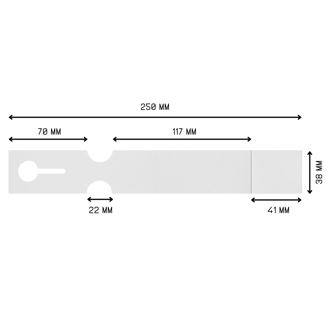 Loop lock labels 250x38mm PET, White