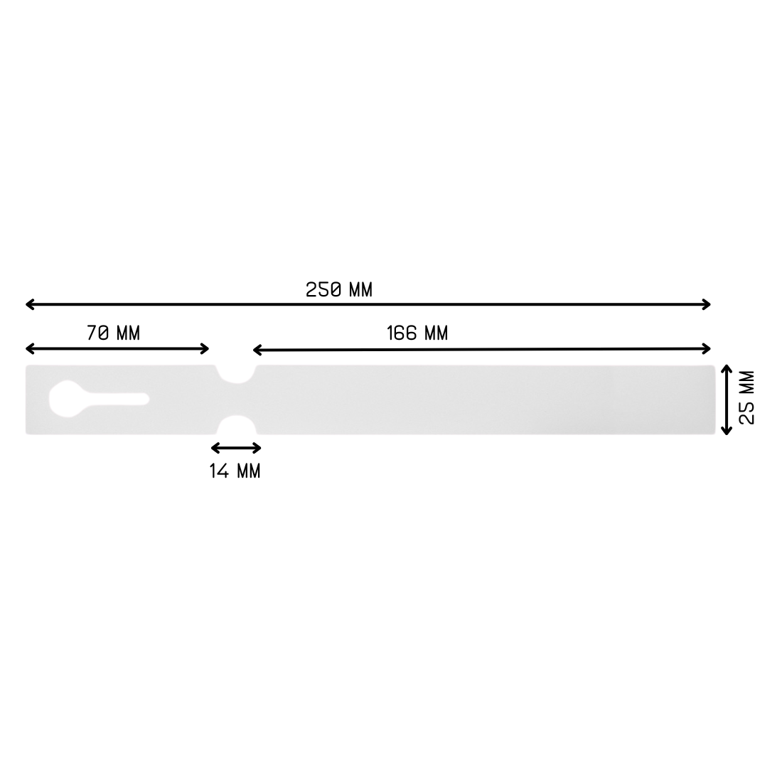 Schlaufenetiketten 250x25mm PET
