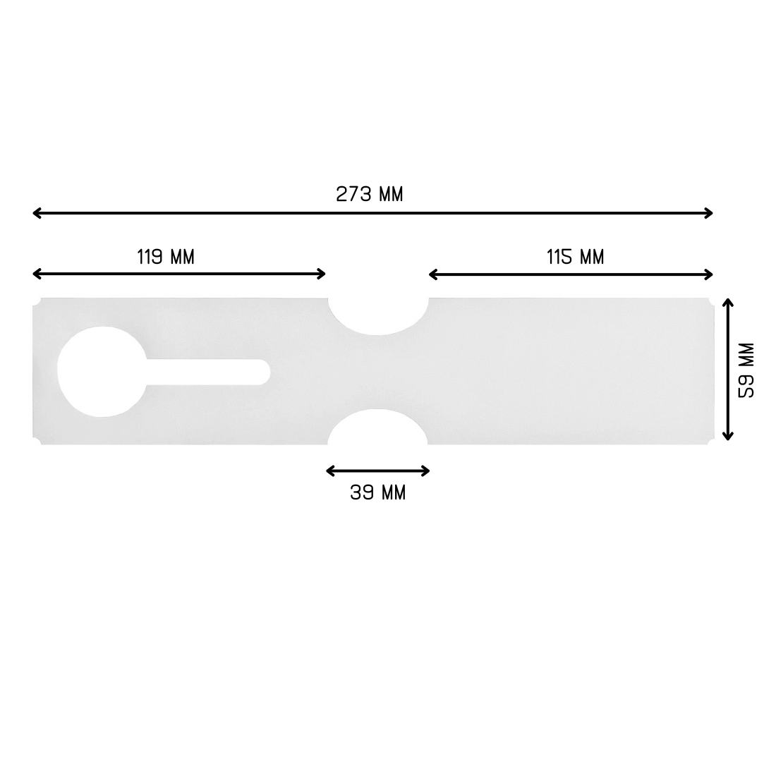 Étiquettes à boucle 273x59mm PEHD, Blanc