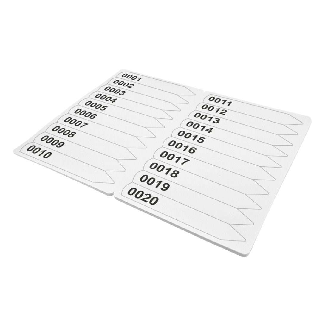 Steeketiketten 120x20mm200µ PET - Genummerd, Wit