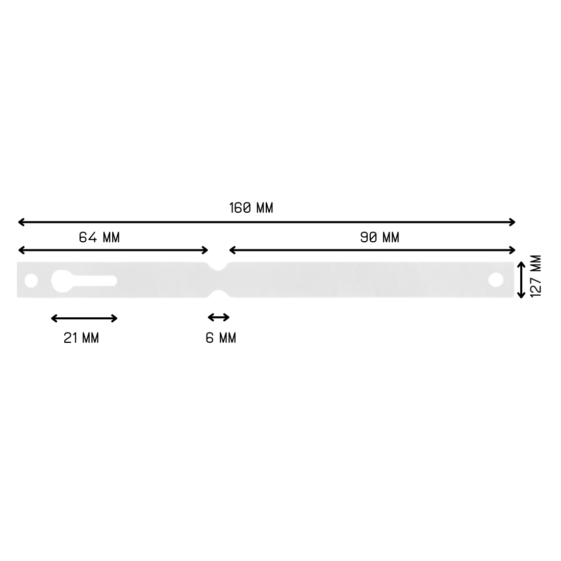 Étiquettes à boucle 160x12,7mm Tyvek