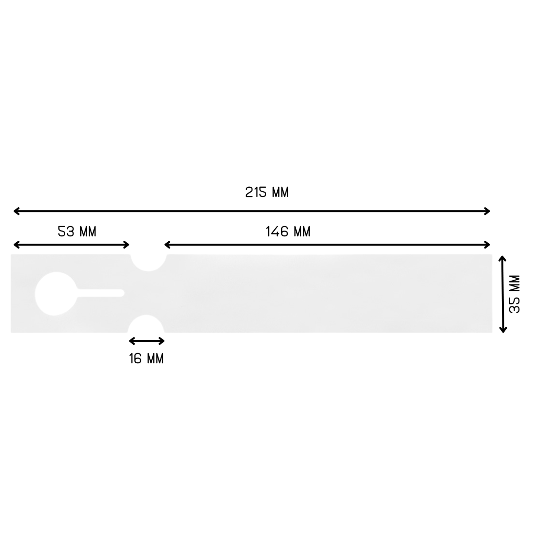 Schlaufenetiketten 215x35mm HDPE