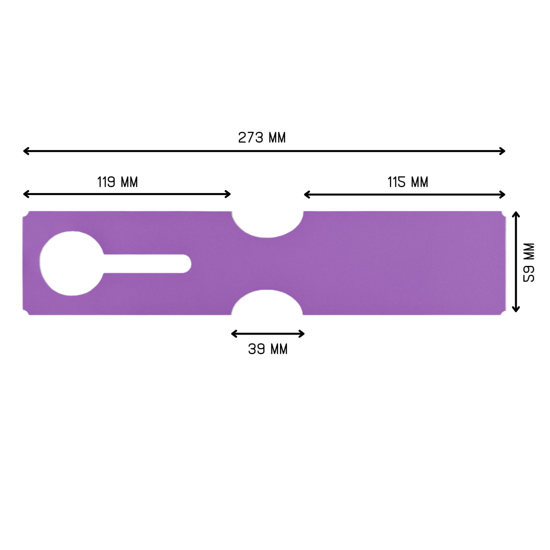 Étiquettes à boucle 273x59mm PEHD, Violet