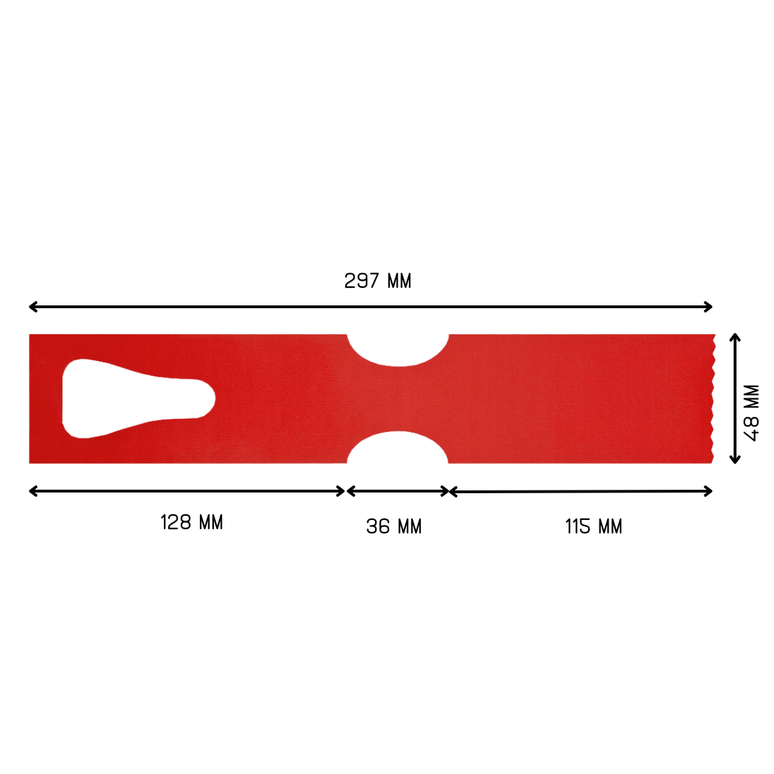 Schlaufenetiketten 297x48mm HDPE Rot