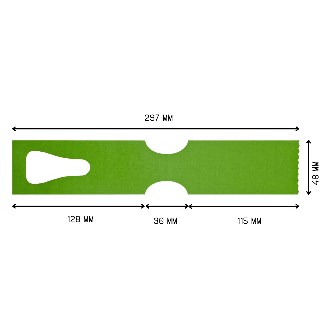 Étiquettes à boucle 297x48mm PEHD, Vert