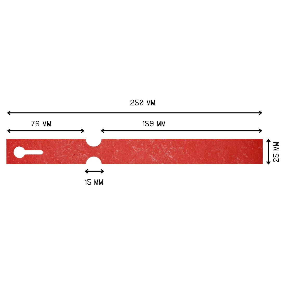 Étiquettes à boucle 250x25mm Tyvek, Rouge