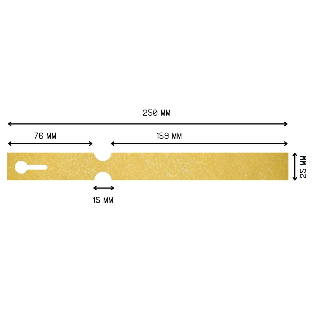 Étiquettes à boucle 250x25mm Tyvek, Jaune