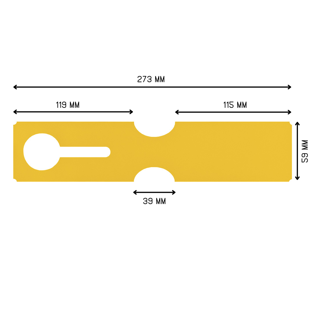 Étiquettes à boucle 273x59mm PEHD, Jaune