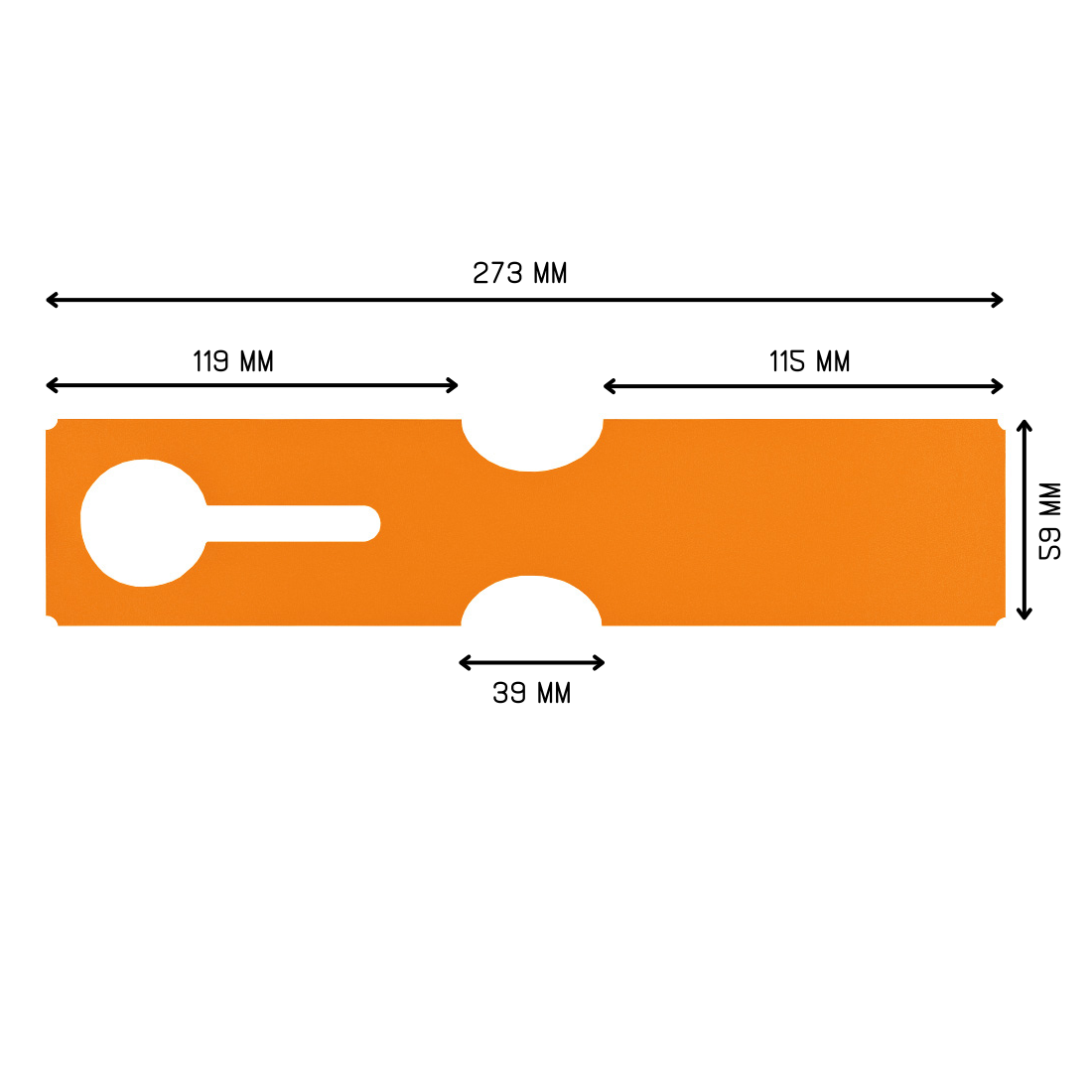 Étiquettes à boucle 273x59mm PEHD, Orange