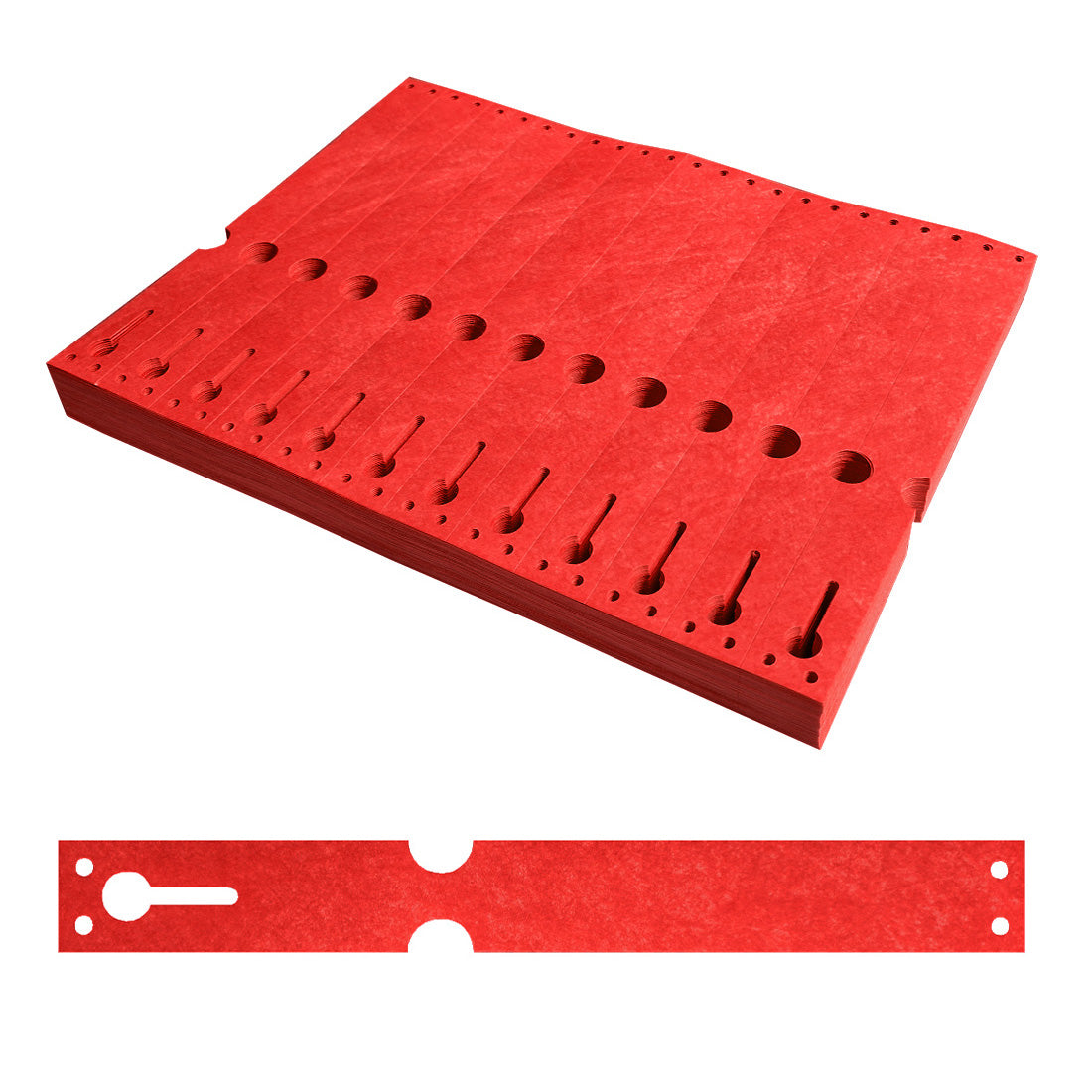 Loop lock labels 220x25,4mm Tyvek Red