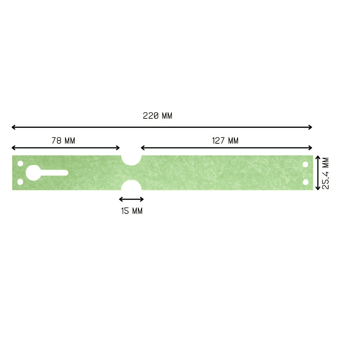 Loop lock labels 220x25,4mm Tyvek Green