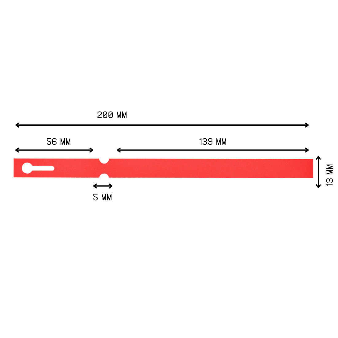 Schlaufenetiketten 200x13mm PVC, Rot
