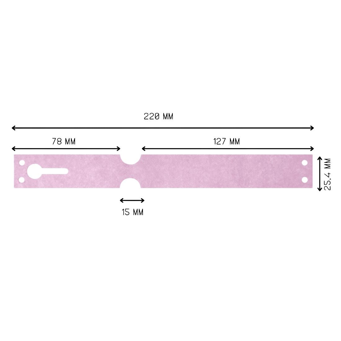 Loop lock labels 220x25,4mm Tyvek, Pink