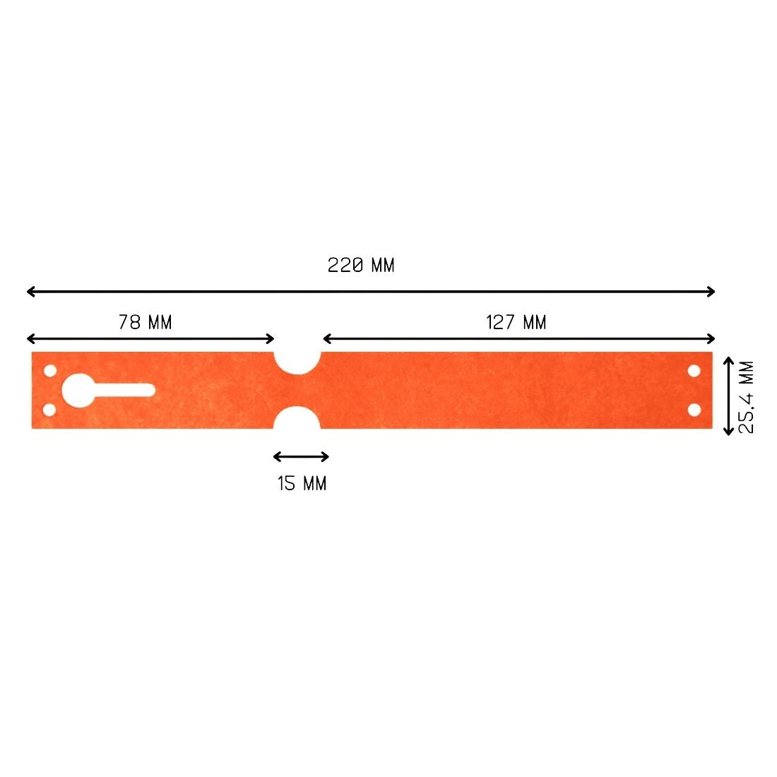 Loop lock labels 220x25,4mm Tyvek, Orange