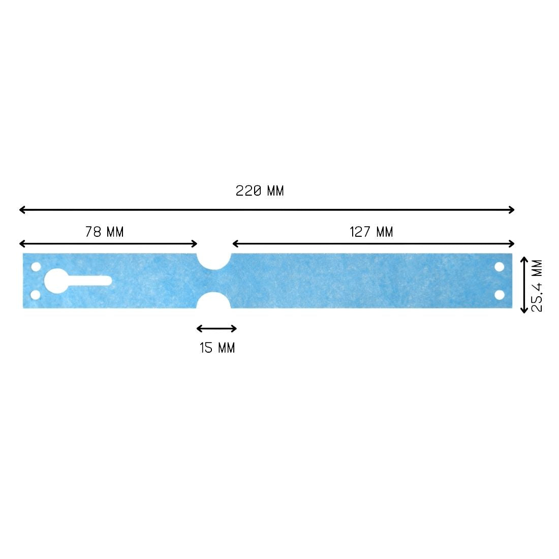 Loop lock labels 220x25,4mm Tyvek, Blue