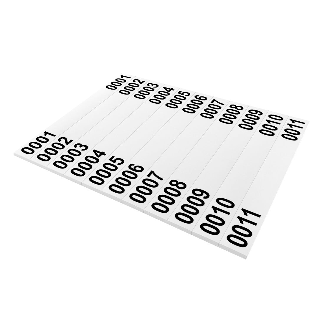 Étiquettes pour arbres 210x25,4mm PET - Numéroté, Blanc