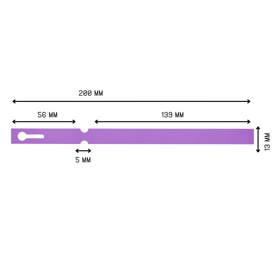 Étiquettes à boucle 200x13mm PEHD, Violet