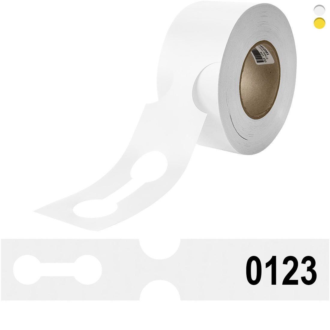Loop lock labels 400x75mm HDPE - Numbered, White