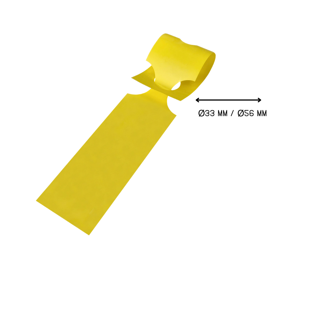 Loop lock labels 400x75mm HDPE - Numbered, Yellow