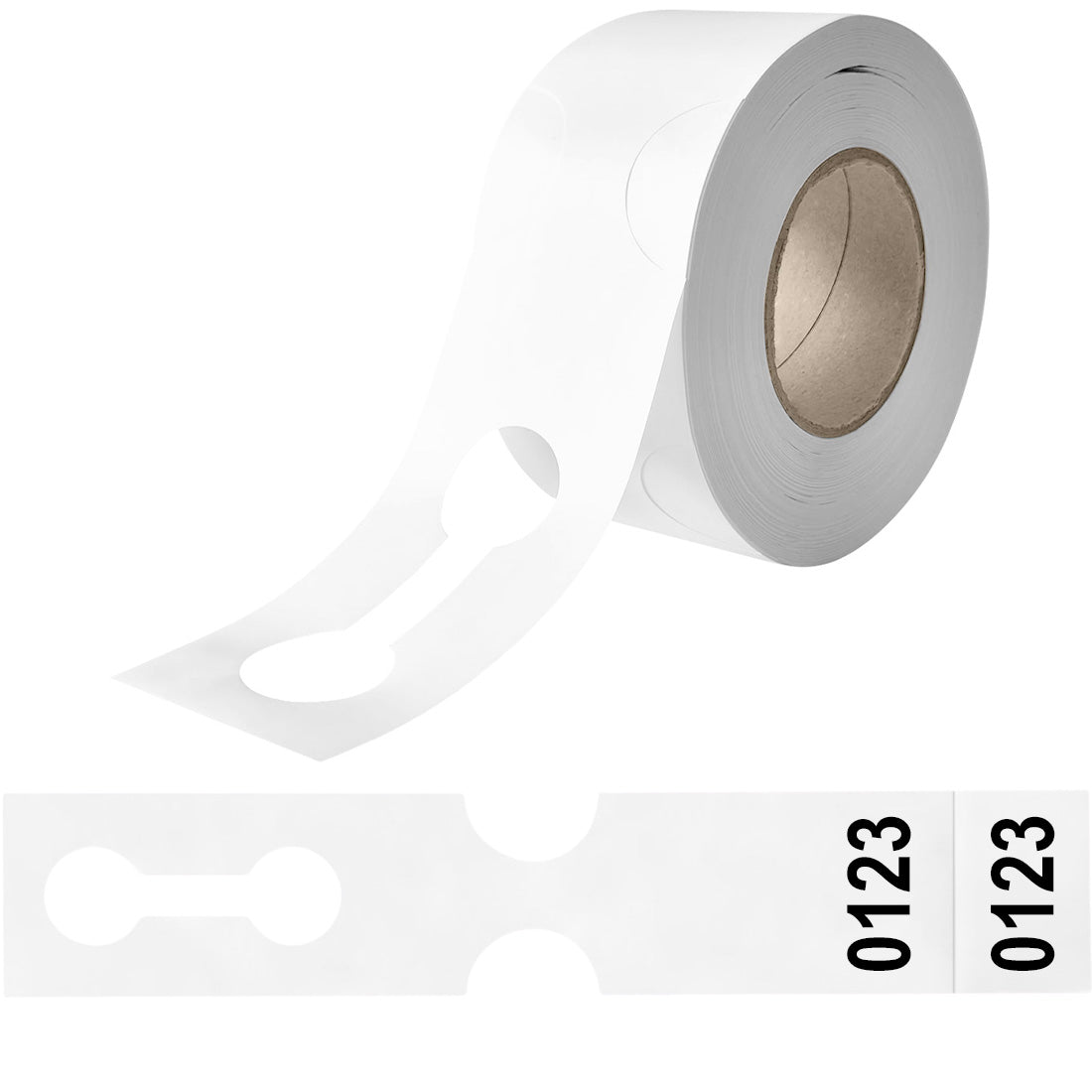 Loop lock labels 400x75mm HDPE - Numbered, White