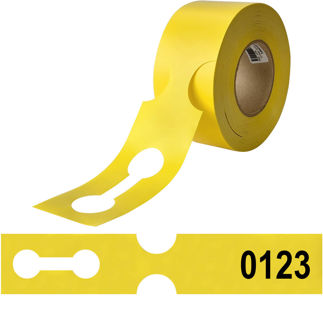 Étiquettes à boucle 400x75mm PEHD - Numéroté Jaune